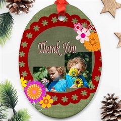 thank you - Oval Ornament (Two Sides)