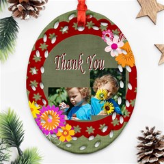 thank you - Oval Filigree Ornament (Two Sides)