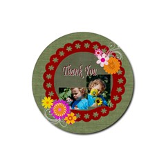 thank you - Rubber Round Coaster (4 pack)