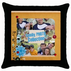 family - Throw Pillow Case (Black)