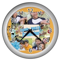 family - Wall Clock (Silver)
