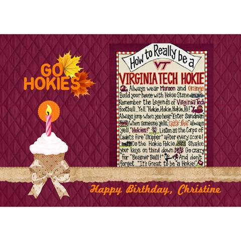 3d Birthday Cake Card Hokie Pride Final By Pat Kirby Front