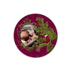 ShabbyChristmas Vol1 - Rubber Coaster(round)  - Rubber Coaster (Round)