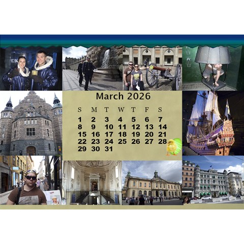 Our Travels Desktop 8 5x6  Calendar By Deborah Mar 2026