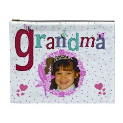 Grandma pink dots Cosmetic Bag (XL)