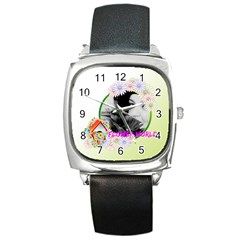 flower - Square Metal Watch