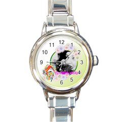 flower - Round Italian Charm Watch