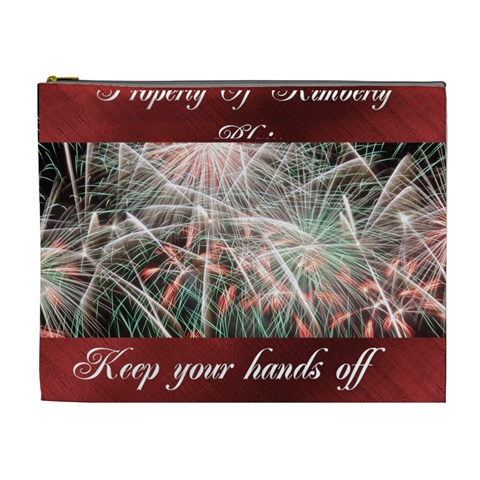 Fireworks On Black Cosmetic Bag (xl) By Kim Blair Front