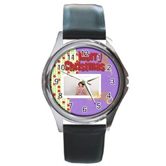 merry christmas - Round Metal Watch