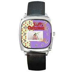 merry christmas - Square Metal Watch