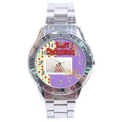 merry christmas - Stainless Steel Analogue Watch