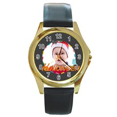 halloween - Round Gold Metal Watch halloween - Round Gold Metal Watch