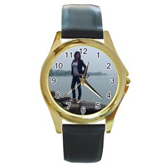 tony55 - Round Gold Metal Watch