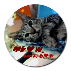 Meow - Collage Round Mousepad