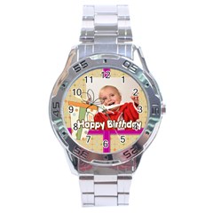 happy birthday - Stainless Steel Analogue Watch happy birthday - Stainless Steel Analogue Watch