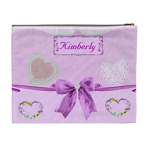 Pink Layered Cosmetic Bag (xl) By Kim Blair Back