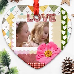 love - Heart Ornament (Two Sides)