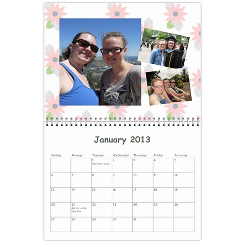 Calendar For Cheryl 2013 By Carrie Wardell Jan 2013