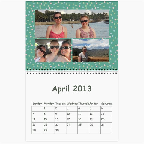 Calendar For Cheryl 2013 By Carrie Wardell Apr 2013