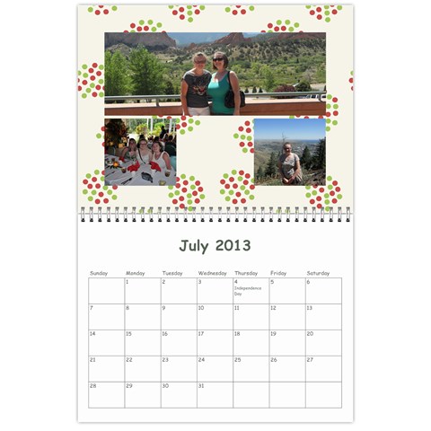 Calendar For Cheryl 2013 By Carrie Wardell Jul 2013