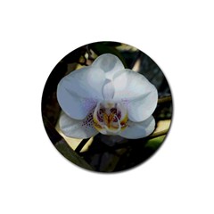 White Orchid Love 1 - Rubber Coaster (Round)