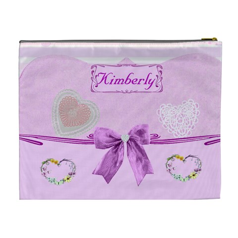 Pink Layered Cosmetic Bag  2 (xl) By Kim Blair Back