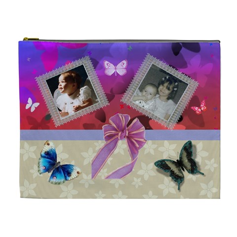 Butterfly Layered Cosmetic Bag (xl) By Kim Blair Front