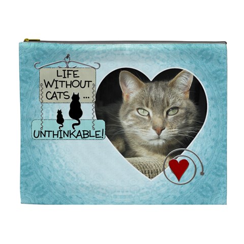 Cats Xl Cosmetic Bag By Lil Front