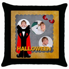 halloween - Throw Pillow Case (Black) halloween - Throw Pillow Case (Black)