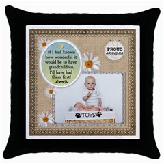 Grandmas Throw Pillow Case - Throw Pillow Case (Black)