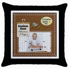 Grandmas House Throw Pillow Case - Throw Pillow Case (Black)