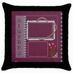 Sisters Throw Pillow Case - Throw Pillow Case (Black)