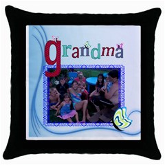 Grandma s throw pillow - Throw Pillow Case (Black)