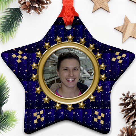 Blue Sparkle Ornament (2 Sided) By Deborah Front
