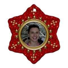 Red Sparkle Snowflake Ornament (2 Sided) - Snowflake Ornament (Two Sides)