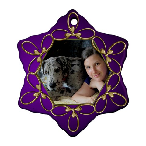 Purple And Gold Snowflake  Ornament (2 Sided) By Deborah Front
