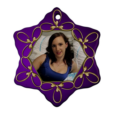 Purple And Gold Snowflake  Ornament (2 Sided) By Deborah Back