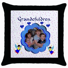 Grandchildren throw pillow - Throw Pillow Case (Black)