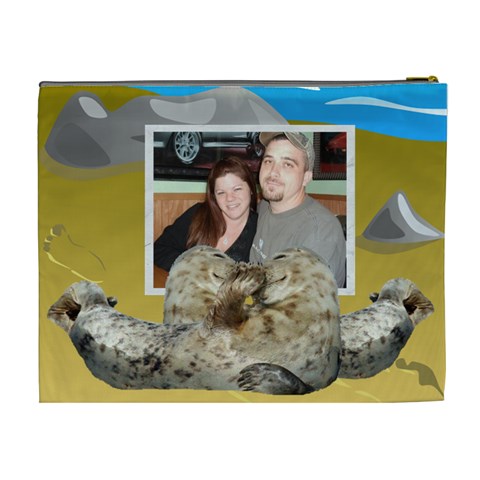 Sea Lion Cosmetic Bag (xl) By Kim Blair Back