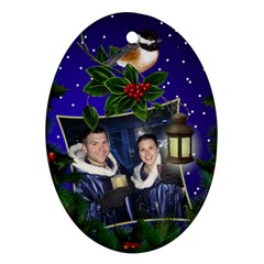 Chrismas Cheer Oval Ornament (2 sided) - Oval Ornament (Two Sides)