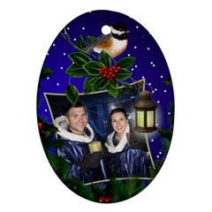 Chrismas Cheer Oval Ornament (2 sided) - Oval Ornament (Two Sides)