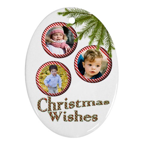 Christmas Wishes Oval Ornament (2 Sided) By Deborah Front