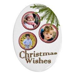 Christmas Wishes Oval Ornament (2 Sided) - Oval Ornament (Two Sides)