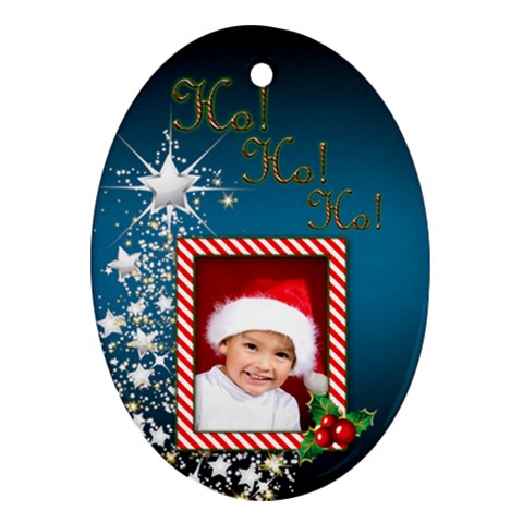 Ho Ho Ho Oval Christmas Ornament (2 Sided) By Deborah Back
