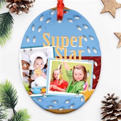 super star - Oval Filigree Ornament (Two Sides)