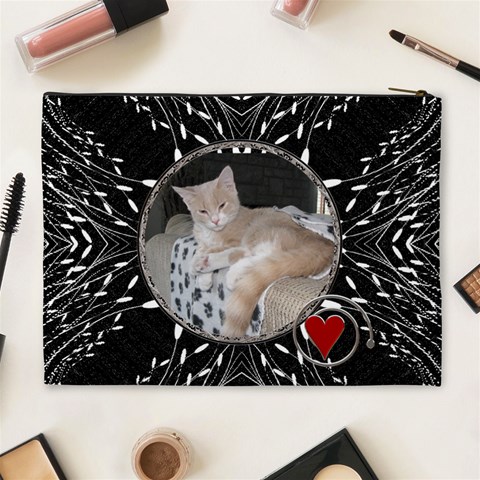 Black White Design Xl Cosmetic Bag By Lil Back