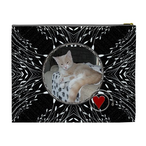 Black White Design Xl Cosmetic Bag By Lil Back