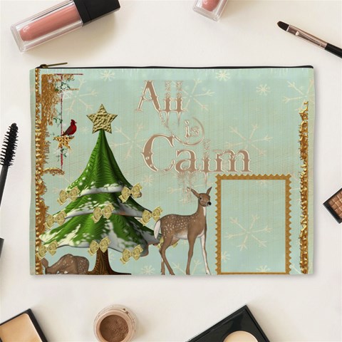 All Is Calm Extra Large Cosmetic Bag By Catvinnat Front