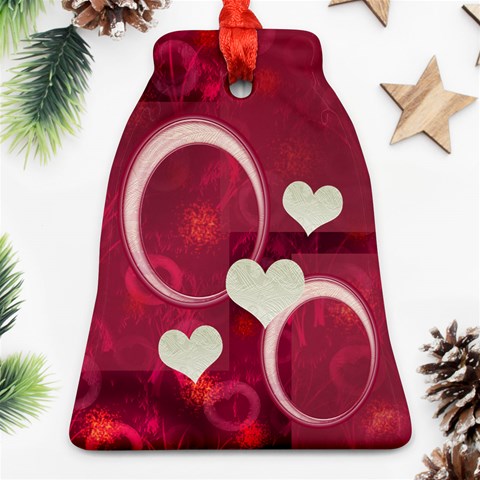 Love Pink Bell Ornament By Ellan Front