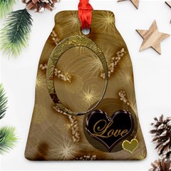 Love Gold Wedding Bell Ornament - Ornament (Bell)